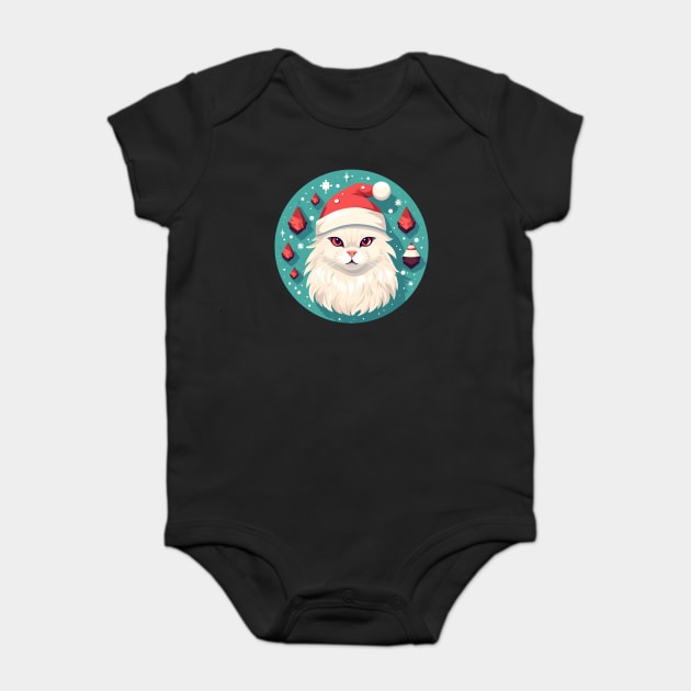 Turkish Angora Cat Xmas, Love Cats Baby Bodysuit by logiamerch